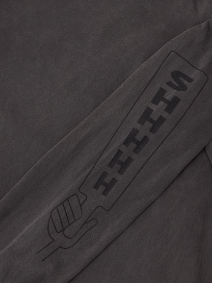 MINE | NOT AT ALL SHHHHH L/S T-shirt - PD Black