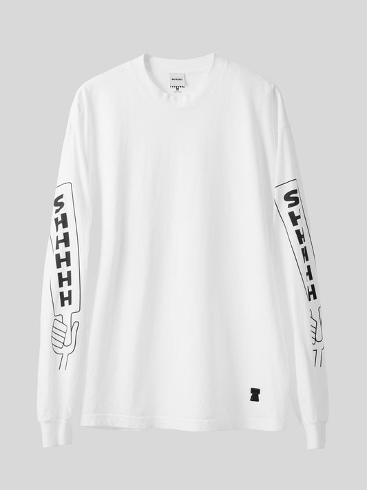 MINE | NOT AT ALL SHHHHH L/S T-shirt - White