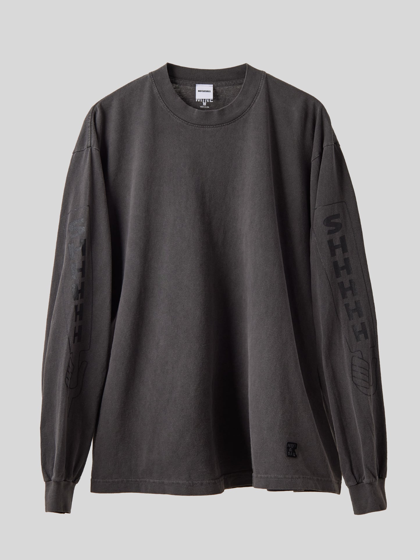 MINE | NOT AT ALL SHHHHH L/S T-shirt - PD Black